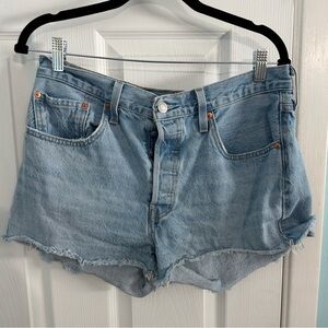 Levi's 301 Light Blue Jean Shorts Size 30